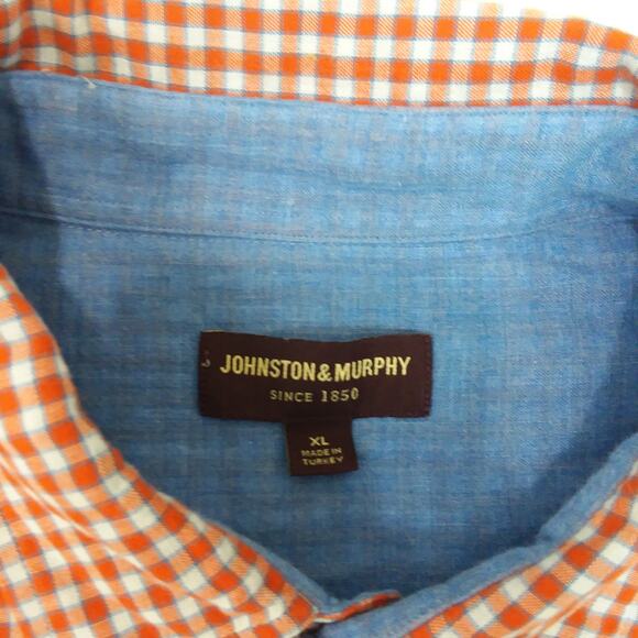 Johnston & Murphy Double-Layer Men's Long-Sleeve Shirt Red Gingham XL - Picture 6 of 8